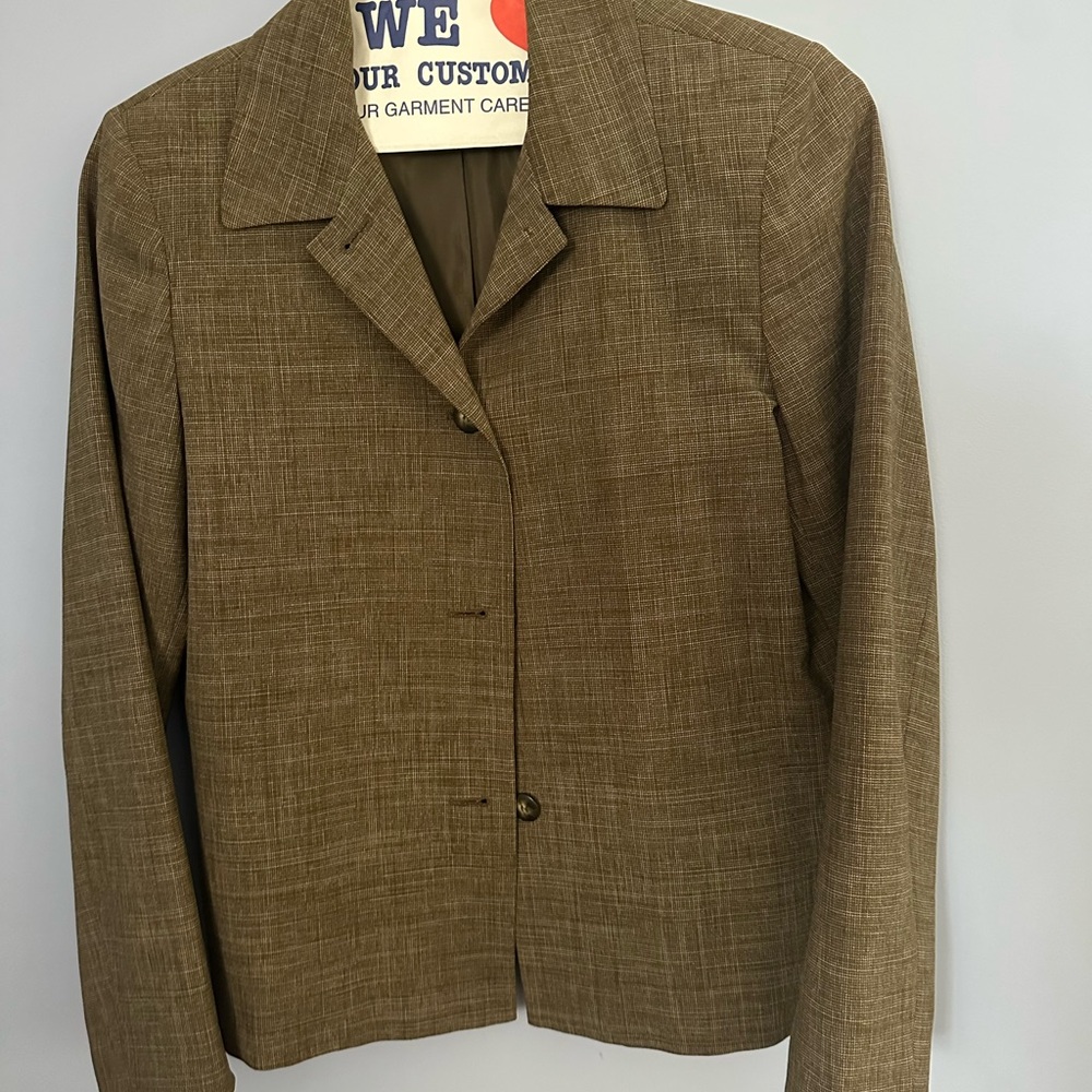 Vintage wool and silk olive green jacket.
